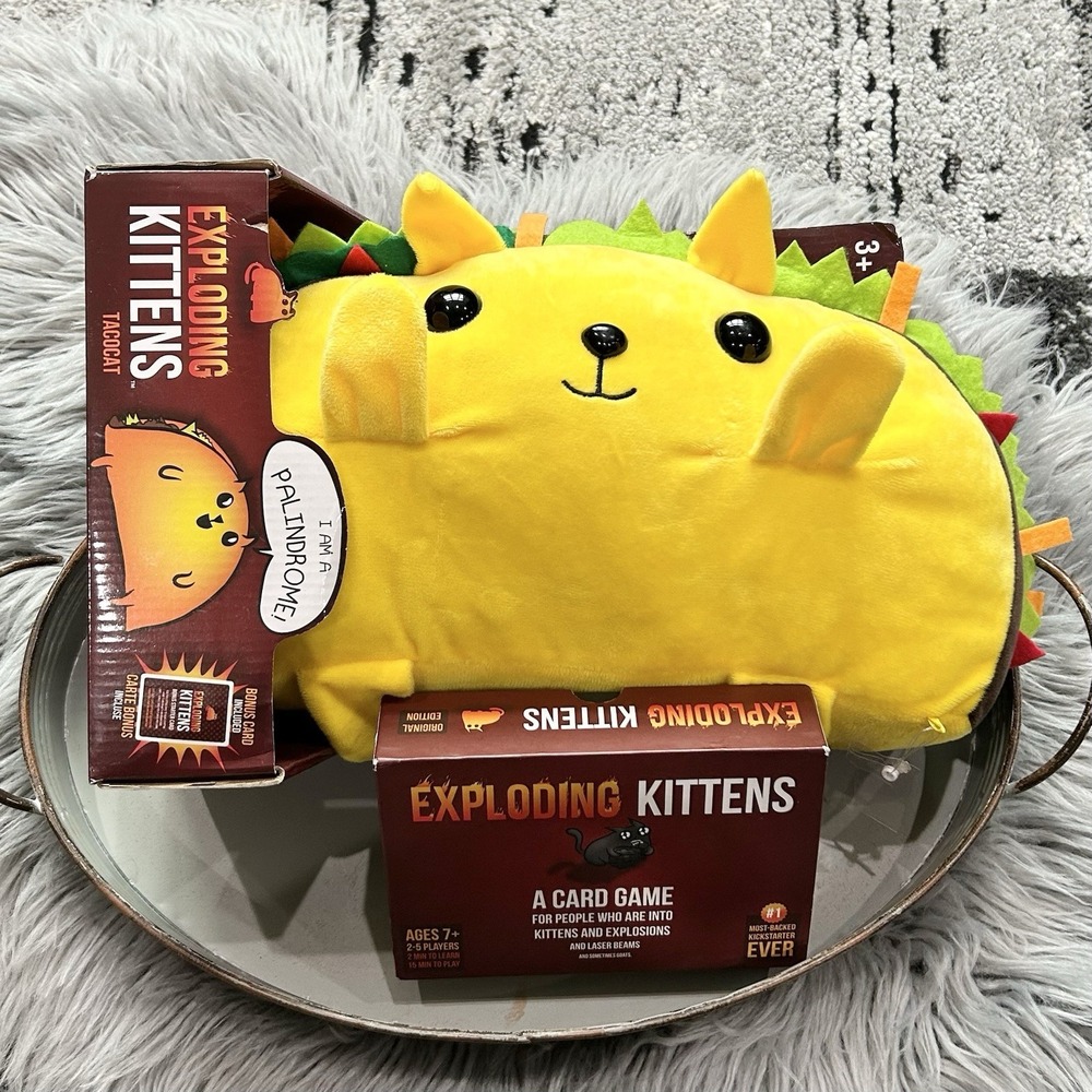 Exploding Kittens‎ Original Edition Card Game & Taco Kitten Plush Bundle NWT